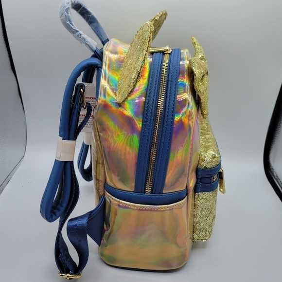 Loungefly Blue Earidescent Iridescent Disney World 50th Anniversary Backpack - Picture 5 of 7